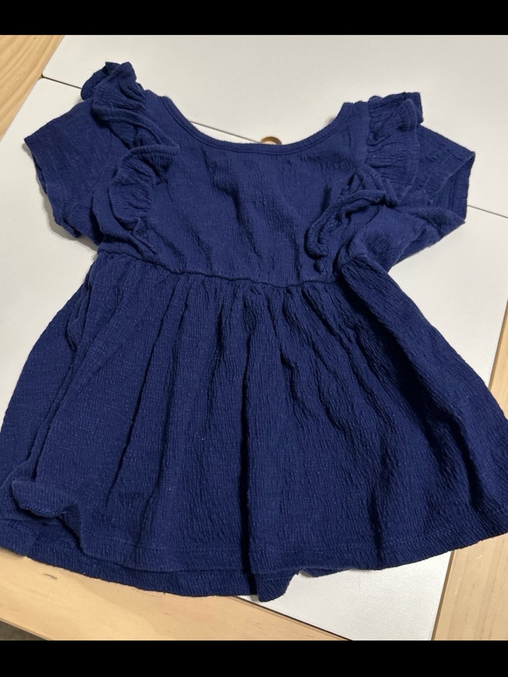 Epic Threads Navy Blue Flutter Sleeve Tunic Top Shirt 2T